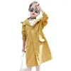 Jackets Children Clothing Girls Trench Coats 2023 Fashion Girl Cotton Hooded Long Jacket Autumn Kids Outerwear &