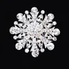 Crystal Snowflake Brooch Vintage Silver Rhodium Plated Wedding Bridal Bouquet Brooch Pin Hot Selling Elegant Banquet Pin For Lady LL