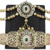 Andra modetillbehör Sunspicems Gold Color Marocko Jewelry Caftan Belt Shoulder Chest Chady Women Belly Chain Body Jewelry Bride Wedding Accessories 231127