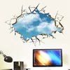 Wandaufkleber Blauer Himmel Wolke 3d Gebrochenes Loch Aufkleber Wohnzimmer Schlafzimmer Dekorationen Diy Home Decals Pvc Landschaft Wandbild Art Peel and Stick