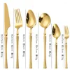 Dijkartikelen sets Durtens Koreaanse draagbare bestek vork mes lepel 304 roestvrijstalen keukenset Flatware luxe servies