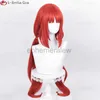 Costumi anime Gioco Genshin Impact Sumeru Nilou Parrucca cosplay Nilou 80 cm Lungo Rosso Resistente al calore Capelli sintetici Parrucche per feste di Halloween + Protezione per parrucca zln231128