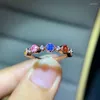 Cluster Rings Yulem Sale Sapphire Silver Ring for Woman 3mm Natural Weding 925 Jewelry Gift