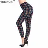 Women's Leggings YSDNCHI Fashion Floral Printing Women High Waist Leggin Stretch Elastic Pencil Pants Slim Female Bottoms Push Up Pant