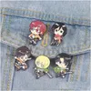 Cartoon Accessories Attack On Titan Chibi Enamel Pins Custom Eren Mikasa Armin Levi Brooches Lapel Badges Cartoon Jewelry Gift For Fan Dhffi