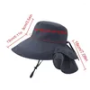 Cappelli a tesa larga Cappello da sole estivo per esterni Protezione dai raggi UV con patta sul collo Pesca da giardinaggio
