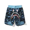 New A Bathing Ape HALF Camo Shark Sweat Shorts Men's Shark Shorts WGM