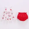 Rompers Lawadka Summer Thin born Baby Clothes For Girls Set Print Mini Dress And PP Shorts 2Pcs Infant Clothing Outfit 230427