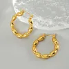 Kolczyki obręcze ze stali nierdzewnej złote owalny owalny krąg koralików dla kobiet dziewczyna weselna impreza punkowa biżuteria prezent E2190