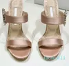 Pantofole con tacco a spillo nude Ciabatte con strass Sandali con cinturino in vera seta tacco alto scarpe firmate di lusso dita aperte slip-on diapositive da donna