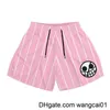 wangcai01 Herren Shorts Casual Anime Shorts Männer Frauen Mesh Schnelltrocknend Gym Shorts Rosa Mode Übergroße Kurze Pangts zum Fitness Workout Laufen Sommer