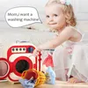 Beauty Fashion Kids Washing Machine Toy Pretend Play House Mini Simulation Electric Toys Rotate Kinetic Cleaning Preschool For Girls 230427