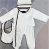 Baby Boomers onesie katoen bedrukt hiphop driedelig geboortepak met lange mouwen kruippakje F01