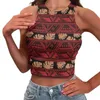 Tanks pour femmes Polynésien Tribal Hawaiian Totem Tattoo Hawaii Prints Summer Femme O-Cou Expose Nombril Tricoté Gilet Sans Manches Vintage
