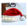 Chapeau de noël coloré à LED, chapeau de père noël en peluche, casquette en velours, fournitures de fête, chapeaux de fête Q777