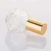 8ml Mini Portable Polygonal Clear Glass Roller Bottle Travel Essential Oil Roll On Bottle with Stainless Steel Ball Gold Silver Cap Tvnvg