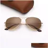 Sonnenbrille Pilot Mode Damen Herren Klassisch Mann Frau Sonnenbrille UV-Schutz Glaslinsen Mit Lederetui Drop Delivery Accesso Dhdpi