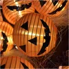 Parti Dekorasyonu Cadılar Bayramı Prop Pumpkin LED String Işık 10 Tutucu Bar Lights Noel Festival Lamba Şeridi Katlanmış Damla Dhd9b