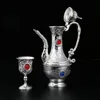 silver high-grade wine jug eight-piece set of silver wine bottle handmade fine silver cup