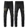 pantaloni jeans firmati per jeans da uomo Pantaloni da trekking Strappati Hip hop High Street Fashion Brand Pantalones Vaqueros Para Hombre Ricamo motociclistico Top aderente