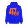 Herrtröjor herrar urverk orange pullover hoodie en stor grundläggande bomull söt tryck kawaii kläder