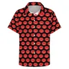 Chemises décontractées pour hommes chemises plage cousues rouges hommes mens drôle lèvre d'été à manches courtes motifs vintage oversize blouses cadeau cadeau