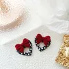 Dangle Earrings Heart Vintage Stud Bulk Red Bow Point Hollow Pendant Handmade Jewelry for Women 2023ギフトアクセサリー卸売