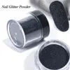 Acrylic Powders Liquids 1 Box Black White Nail Glitter Dipping Powder Shiny Pigment Dust Laser Sugar Nail Art Sequins Glitters Decorations Manicure TRMN 231128