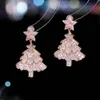 European and American Style Fashionable Temperament New Earrings with Colorful Zircon Inlay for High-end Christmas Gifts Christmas Tree Earrings