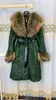 Женское длинное пальто из смесовой шерсти ANNSIRGRA, зимнее длинное пальто из натурального меха кролика с воротником из лисьего меха и рукавами, толстое теплое модное пальто для женщин 231128