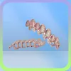 New Hip hop teeth tooth grillz copper zircon crystal teeth grillz Dental Grills Halloween jewelry gift whole for rap rapper me74681161040