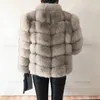 Manteau en fausse fourrure pour femme, veste automne-hiver 2023, gilet naturel, col montant, manches détachables, élégant, thermique, 231127