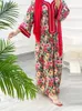 Vêtements ethniques Jalabiya robe musulmane femmes manches longues cheville longueur Robes automne imprimé fleuri élégant Islam Abaya fête longue