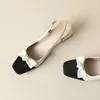 Jurk Schoenen Maat 32-43 Gesloten Teen Zomer Voor Vrouw Slingbacks Met Bowtie Knoop Patchwork Vierkante Chunky Med Hakken sandalen