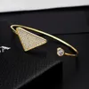 Bracelet designer bracelet designer jewelry for Women All diamond Triangle Top quality Stainless Steel 18K gold Classic New Christmas New Year Valentine