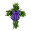 Decorative Flowers Easter Wreath Front Door Window Hanging Garland Lavender Eucalyptus For Home Party Decoration Purple Color P7t2