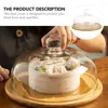 أدوات المائدة مجموعات الجبن Cloche Dome Paper Cups Lids Sentond Presid Glass Cake Cover Display Stand Lid