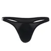 Cuecas homens briefs t forma fina alta elasticidade cor sólida u convexo bolsa masculino g-string dormir roupas transparente jockstrap