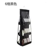 Storage Bags 6 Pockets Shelf Hanging Bag 3 Layers Folding Purse Handbag Organizer Door Sundry Pocket Hanger Closet