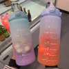 Waterflessen 2 liter waterfles met rietje voor meisjes tijd marker sticker lekvrije outdoor motivational drinksport fles 230428