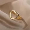 Wedding Rings Cute Hollow Big Heart Ring For Women Adjustable Love Heart Finger Rings Wedding Ring Jewelry Valentine's Day Gift R231128