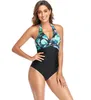 classical floral designer bikini womens swimwear luxury bikinis halter backless Leopard sexy one piece swimsuit