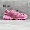 Designer Shoes Track 3 Men Sneakers 3.0 LED Women Sneakers Low Top Leather Trainers Platform Sneaker Lace Up Gummi Shoe Glow Led Trainer Luxury Outdoor With Box