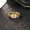 Wedding Rings European And American Ladies Moonstone Ring Alloy Material Inlaid With Zircon Goth Jewelry Gifts For Year 2023