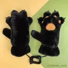 Kinder-Fäustlinge, niedliche Plüsch-Handschuhe, Cartoon-Handschuhe mit hängendem Hals, für den Winter, warm, kältebeständig, elastische Handschuhe