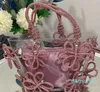 Ny kvinnors väska ta med diamant inlagd fransk älvväska super mousserande strass blomma hinkskål korghandväska handväska