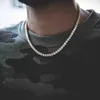 Kedjor hiphop halsband för mens guld färgkedja isig choker silver bling lyxiga smycken kvinnor