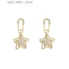 Stud S925 Needle New Korean Fashion Charm Simple Pin Linked Star Dangle Earrings for Women Girls Party Jewelry Gift Wholesale 5S849 YQ231128