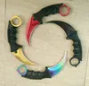 Нож Karambit с фиксированным лезвием, лезвие из нержавеющей стали, осколочный охотничий нож, CS игры, тренировочные ножи для самообороны с ножнами из АБС-пластика