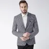 Houndstooth Wedding Tuxedos Slim Fit Mens Suits 2 Pieces Set's hackade Lapel Blazers kontrollerade formell kostym med jacka och byxor